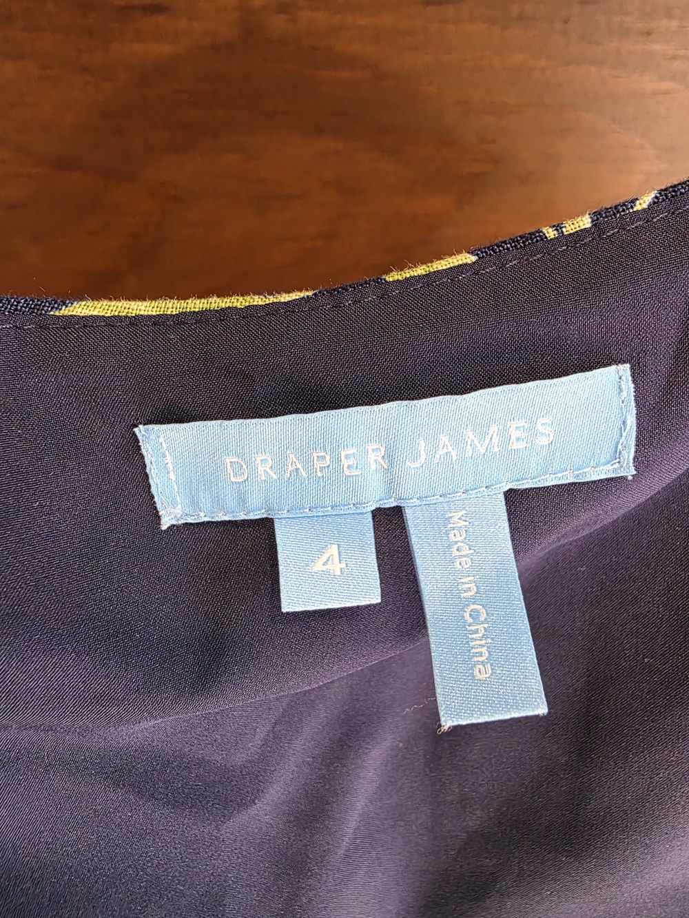 Draper James Linen Navy Floral Square-Neck Mini Dress - Picture 3 of 5